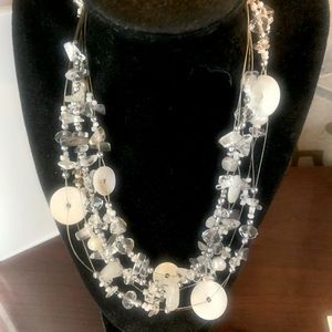 Multilayer Crystal Beaded Necklace